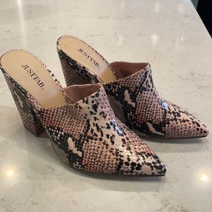Just Fab Snake Print Mule